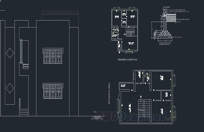 دانلود فایل اتوکد خانه در حال ساخت DWG | Construction House Dwg File برای AutoCAD